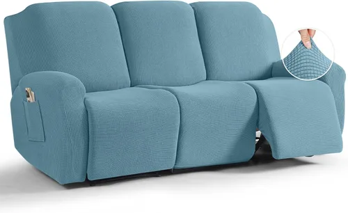 Vista 63 de TAOCOCO Funda reclinable de 4 piezas, funda elástica para sofá reclinable de 4 piezas, funda reclinable con 1 asiento, protector de sofá suave