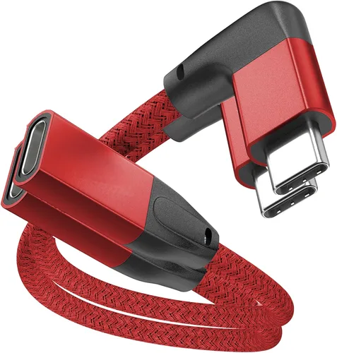 Vista 20 de UseBean Cable de extensión USB C en ángulo recto de 0.6 pies, 90 grados USB-C 3.2 Gen 2 20Gbps macho a hembra tipo C 4K cable extensor de video