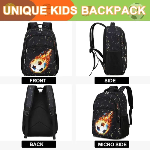 Vista 3 de LOIDOU Mochila para adolescentes y niñas, mochila escolar con lonchera y estuche para lápices, juego de bolsas escolares 3 en 1