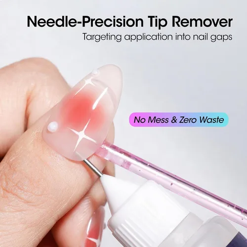 Vista 5 de Gellen Pinpoint - Removedor de pegamento de uñas para prensas, 0.68 onzas líquidas sin acetona, removedor de pegamento suave, removedor