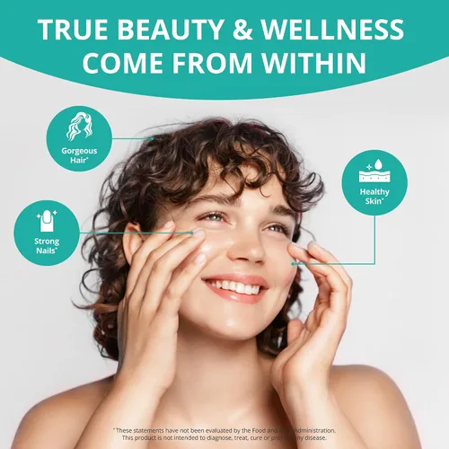 Vista 4 de NuBest Péptidos de colágeno súper colágeno, revitaliza la piel, el cabello y las uñas, fuerza ósea y articular, fórmula de colágeno de belleza
