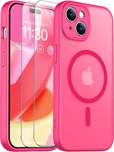 Vista 158 de SPIDERCASE Funda magnética translúcida diseñada para iPhone 11, con 2 protectores de pantalla de vidrio templado, antihuellas, para iPhone 11 de 6.1