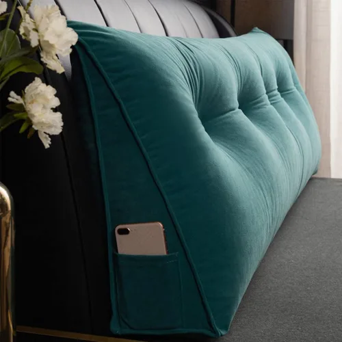 Vista 9 de Almohada triangular para cabecero, cojín triangular de color sólido, almohada de descanso en cama, almohada extraíble con soporte de cuña grande