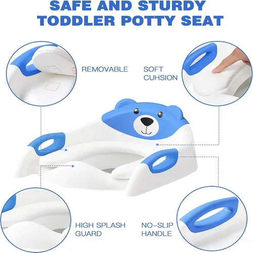 Vista 2 de SKYROKU - Asiento de entrenamiento para ir al baño, con escalera, para niños y niñas, cómodo y seguro con almohadillas antideslizantes