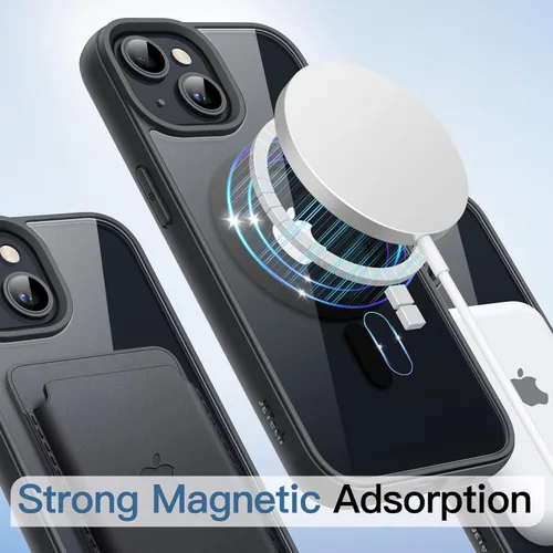 Vista 4 de JETech Funda magnética para iPhone 13 mini de 5.4 pulgadas, compatible con MagSafe, a prueba de golpes, marco de TPU mate de color sólido, parte
