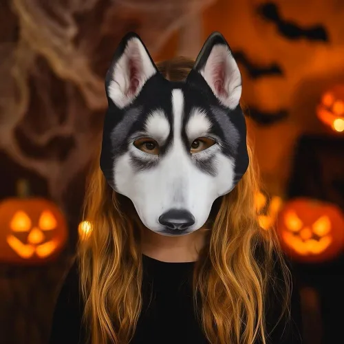Vista 6 de 1 máscara de perro de Halloween para Pascua, Halloween, Navidad, carnaval, cosplay, accesorios