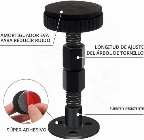 Vista 3 de LveSunny 4 topes de cabecera para pared, tapones ajustables para cabecero, tapón de ruido de cama para cabecero, sofá, parachoques de pared de cama