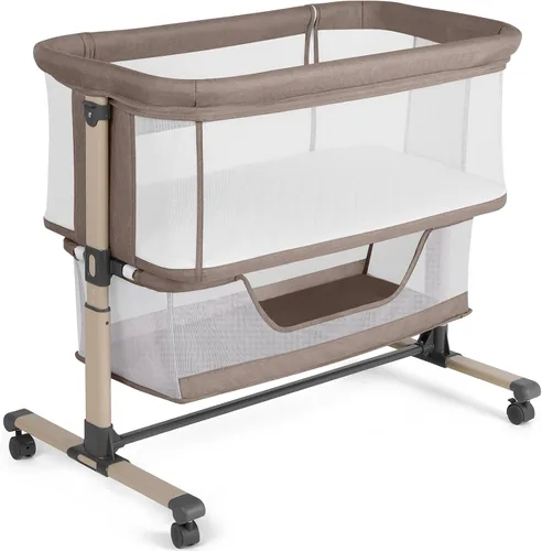 Vista 10 de Cowiewie Moisés Cuna de Noche, Portátil, Transpirable, Moisés Ajustable para Bebé para Noches Tranquilas, Beige