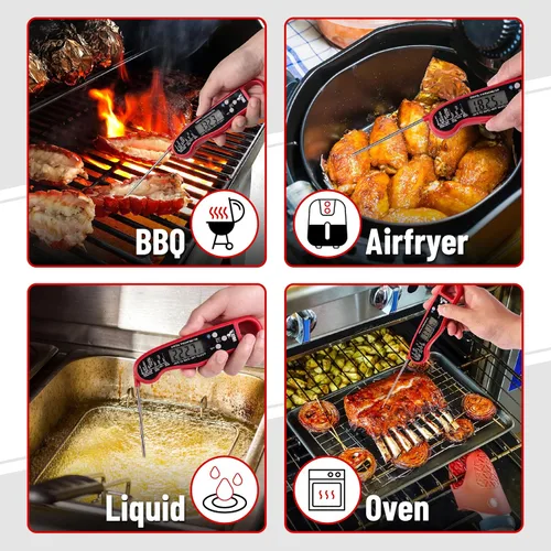 Vista 4 de UNCO Termómetro para carne, lectura instantánea digital, resistente al agua para cocinar y hornear