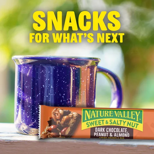 Vista 8 de Nature Valley Barras de granola de nueces dulces y saladas, chocolate oscuro cacahuate almendra, 6 barras, 7.2 oz