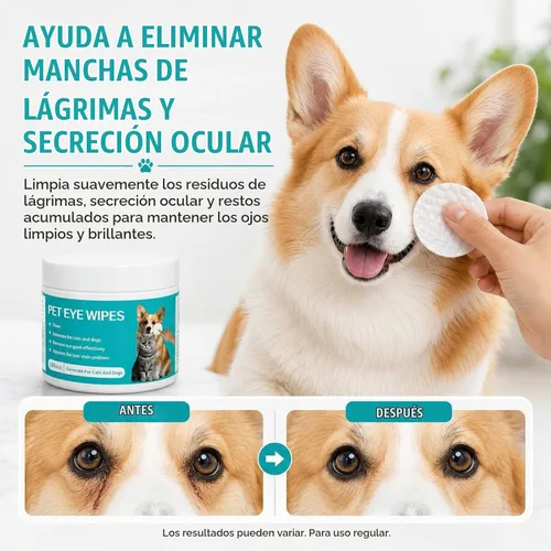 Vista 5 de Dog Eye Wipes, 100 Count, Tear Stain Remover for Dogs & Cats