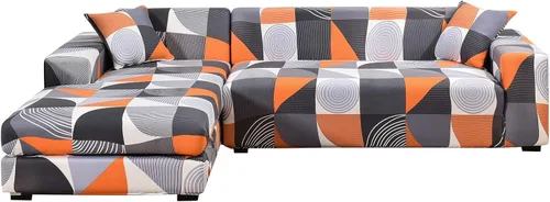 Vista 11 de MIFXIN - Funda de sofá en forma de L, 2 piezas, suave y elástica, para sofá seccionado en forma de L, protector de muebles para perros, mascotas