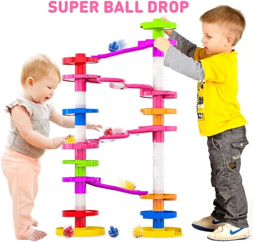 Vista 9 de WEofferwhatYOUwant Torre de Bolas Montessori de 2 Vías – Juguete STEM para Niños de 9 Meses o Más Diseño de Rampa Dual, Pistas Verdes Expandibles