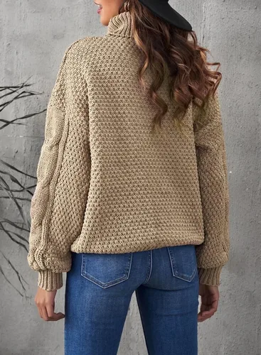 Vista 2 de Dokotoo - Sudadera de cuello de tortuga para mujer