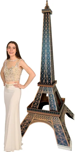 Vista 5 de Beistle 3-D Torre Eiffel Prop – Decoración extra grande de París, exhibición de cartón independiente para temas franceses, viajes, parisinos e