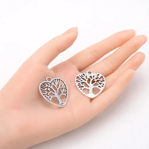 Vista 2 de Adabele Tree of Life Best Sister Mom Daughter Charm Pendants Antique Silver For Necklace Bracelet Anklet Earrings Keychain Jewelry Making