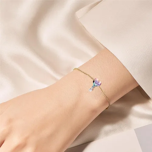 Vista 5 de Redjogn Dije de globos de corazón de amor, perlas familiares de viaje, dijes de cumpleaños para mujer, collar y pulsera en plata de ley 925