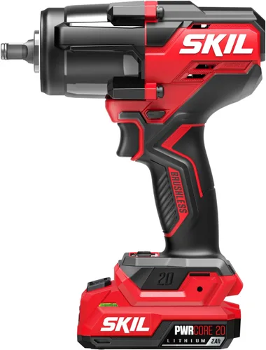 Vista 3 de SKIL PWR CORE 20 Llave de impacto sin escobillas de 20 V de 1/2 pulgada con selección de tres velocidades, incluye batería USB-C de 2.0 Ah