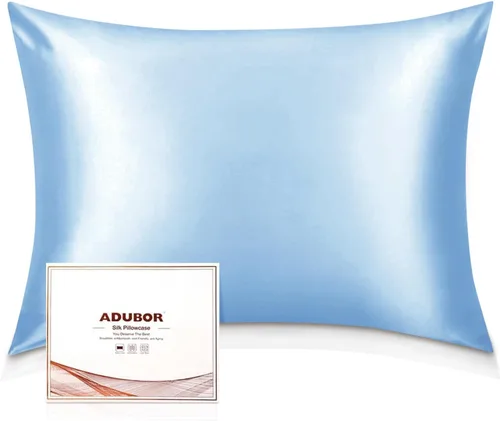 Vista 36 de Adubor Funda de almohada 100% de seda, fundas de almohada de seda de morera, 22 fibras de grado Momme 6A, funda de almohada de seda para la salud