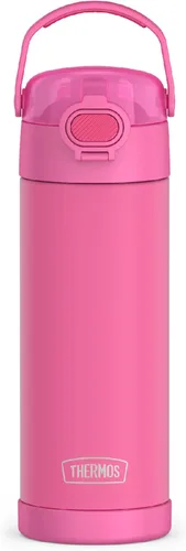 Vista 22 de THERMOS FUNTAINER Botella aislada al vacío de acero inoxidable de 16 onzas con tapa ancha de canalón, MINECRAFT