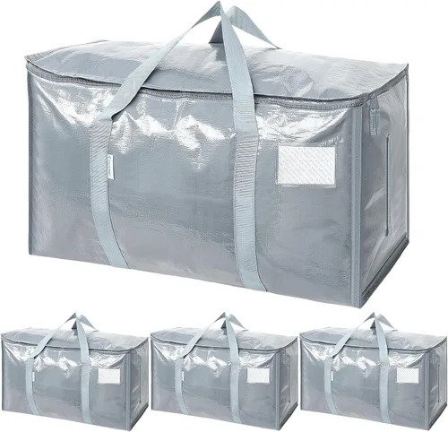 Vista 42 de TICONN Paquete de 2 bolsas de mudanza extra grandes resistentes con cremalleras y asas de transporte, bolsas de almacenamiento duraderas