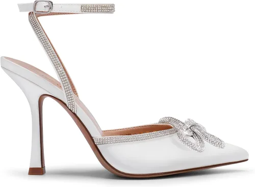 Vista 2 de DREAM PAIRS Zapatos de tacón alto para mujer Destiny cerrados con tiras de tacón sexy con diamantes de imitación y correa de tobillo para boda