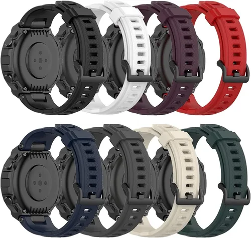 Vista 8 de QGHXO Correa para Amazfit T-Rex, correa de repuesto de silicona suave para reloj inteligente Amazfit T-Rex/T-Rex Pro
