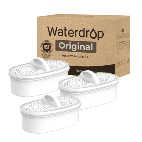Vista 11 de Waterdrop WD-PF-01A Plus Filtros de repuesto certificados NSF para todos los sistemas de filtración Waterdrop para jarras y dispensadores, reduce