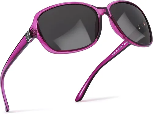 Vista 24 de SIPHEW - Gafas de sol polarizadas para mujer, gafas de sol cuadradas clásicas para mujer con protección UV Gafas de sol polarizadas negras A01
