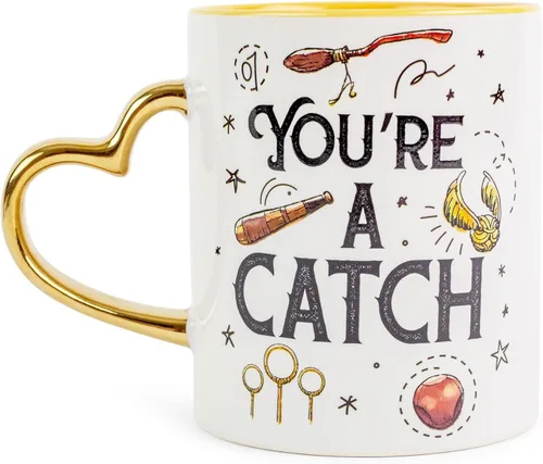 Vista 2 de Silver Buffalo Harry Potter Quite a Catch Quidditch - Taza de cerámica con mango metálico, 14 onzas
