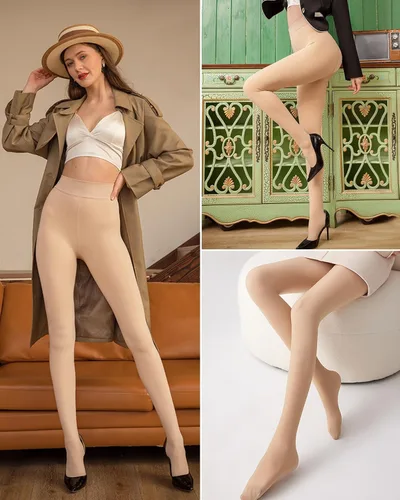 Vista 6 de Ibeauti Mallas térmicas translúcidas con forro polar para mujer