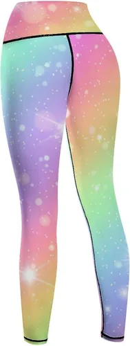 Vista 7 de Glitters Rainbow Sky Fashion Yoga Pants High Waisted Sports Leggings for Women