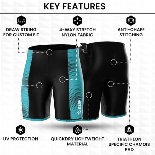Vista 32 de SLS3 Pantalones cortos de triatlón para hombre – Tri Shorts para hombre – 2 bolsillos FRT – Diseñado por atletas para carreras