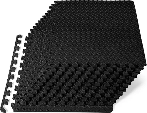 Vista 29 de ProsourceFit - Tapete de ejercicio tipo rompecabezas de ½ pulgada, losetas de espuma EVA entrelazadas para gimnasio en casa, para niños, crema, 24 x