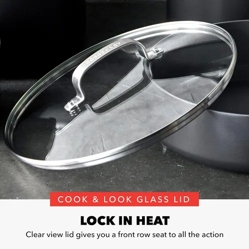 Vista 14 de GreenPan x Bobby Flay - Juego de utensilios de cocina anodizado duro antiadherente, 10 piezas, ollas y sartenes de cerámica sin PFAS, apto