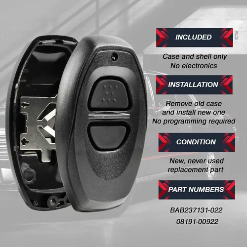Vista 4 de Funda para llavero remoto con llave para Toyota RS3000 BAB237131-022 Gris