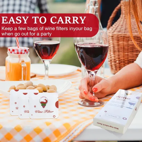 Vista 6 de Filtros de vino – Paquete de 12 purificadores de vino que elimina histaminas y sulfitos, puede reducir y aliviar alergias y sensibilidades al vino