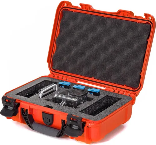 Vista 2 de NANUK 909 - Funda rígida impermeable con inserto de espuma para GoPro Hero 9 y 10, color naranja