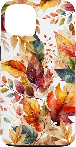 Vista 7 de Funda para iPhone 16 Aesthetic Autumn Fall Colorful Leaves Watercolor Art
