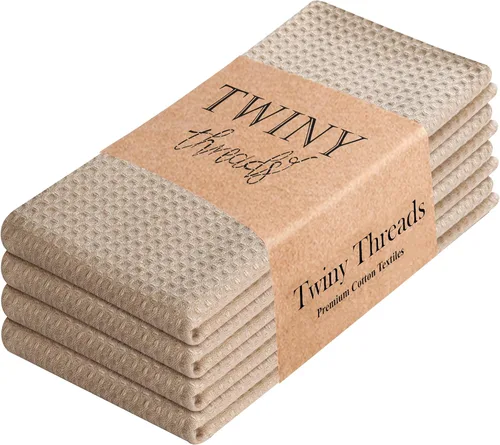 Vista 19 de TWINY threads Juego de toallas de cocina con diseño de diamante, 100% algodón, trapos grandes y trapos de lavado, absorbentes de secado rápido
