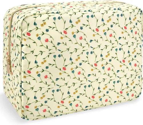 Vista 85 de izuzta Nylon Lager Pequeño Slim Mini Maquillaje Bolsa Organizador, Beige, Viajes