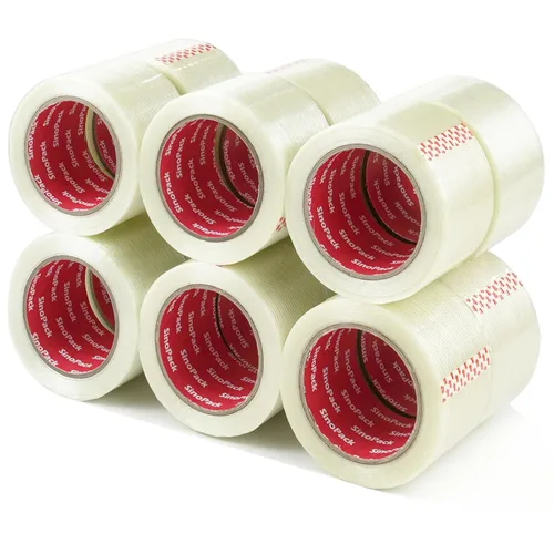 Vista 14 de Cinta de flejado de 5.5 mil x 1 pulgada x 50 yardas, cinta de flejado resistente de 1 pulgada, cinta de filamento reforzado con fibra de vidrio, 3