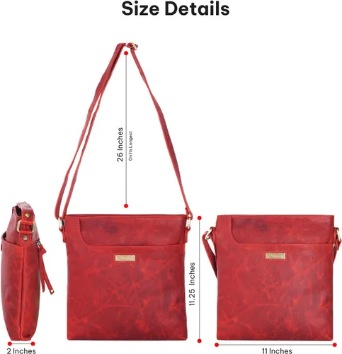 Vista 68 de VALENCHI Real Genuine Leather Women's Crossbody Purse/Bag With Adjustable Strap