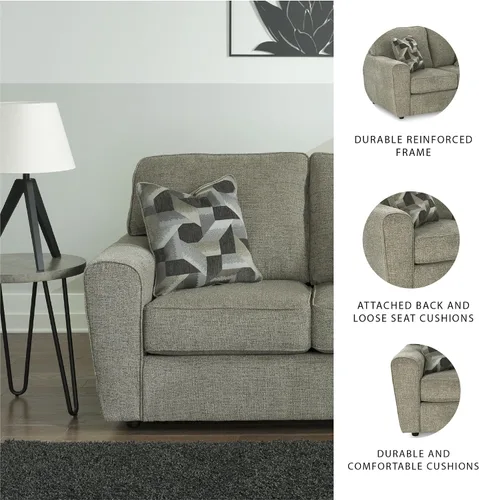 Vista 4 de Signature Design by Ashley Cascilla Sofá biplaza casual, gris claro