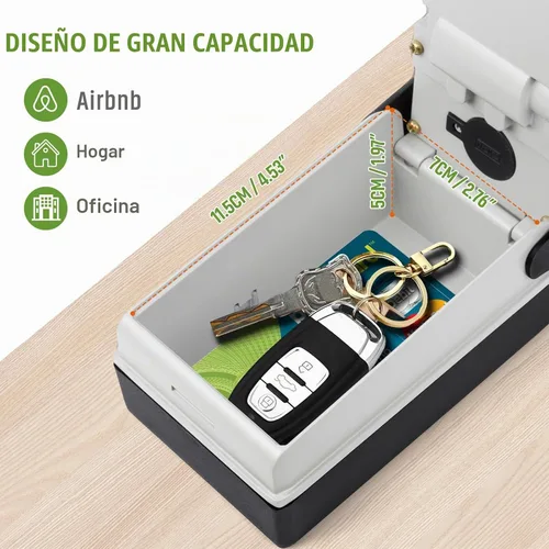 Vista 7 de Caja de bloqueo de llave con código, caja de seguridad de iluminación