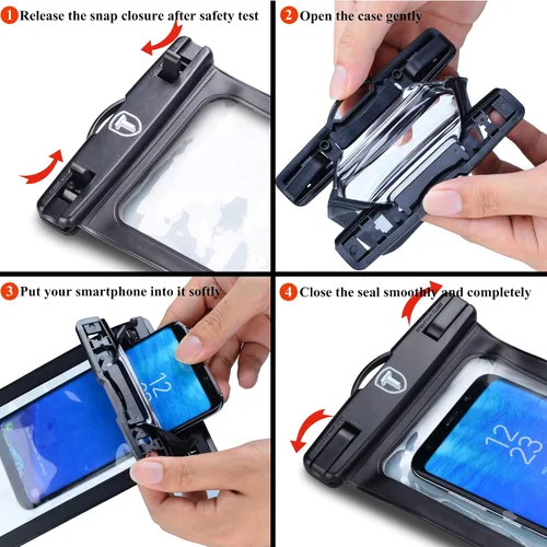 Vista 7 de Njjex Bolsa impermeable para teléfono [2 unidades] Funda impermeable para teléfono celular Bolsa seca para Samsung Galaxy Note 20 Ultra S25 Ultra