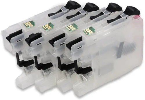 Vista 3 de Fink Cartucho de tinta recargable vacío de repuesto para Brother LC103 LC105, funciona con MFC-J4510DW J450DW J285DW J470DW J475DW J650DW J870DW