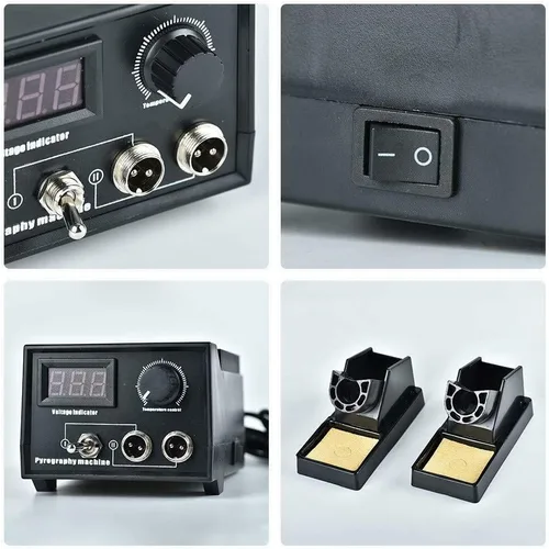 Vista 2 de Kit de quemado de madera 110V 60W Artesanías Calabaza Herramientas de quema de madera multifunción Máquina de pirografía Kit de calefacción Control