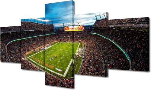Vista 22 de Arte de pared en lienzo de estadio Allegiant, arte de pared para sala de estar, equipo de fútbol americano, pintura moderna de Nevada Las Vegas