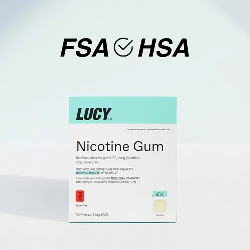 Vista 5 de LUCY NRT - Goma de mascar de nicotina, ayuda para dejar de fumar, sabor a menta, 2 mg 100